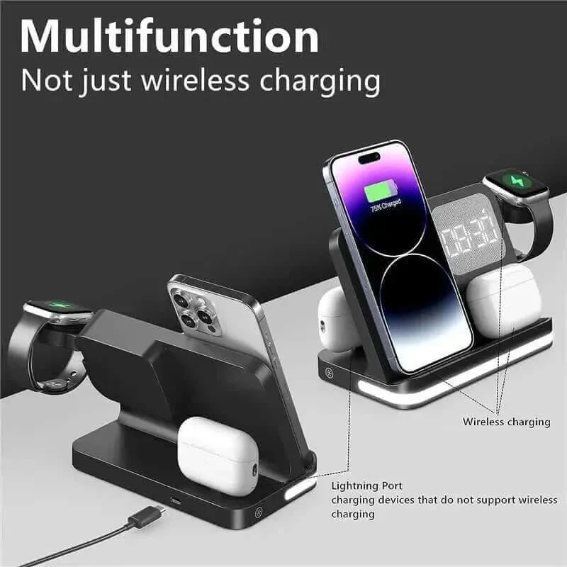 6 In 1 Wireless Charger Stand For iPhone Samsung S23 S22 Ultra Note