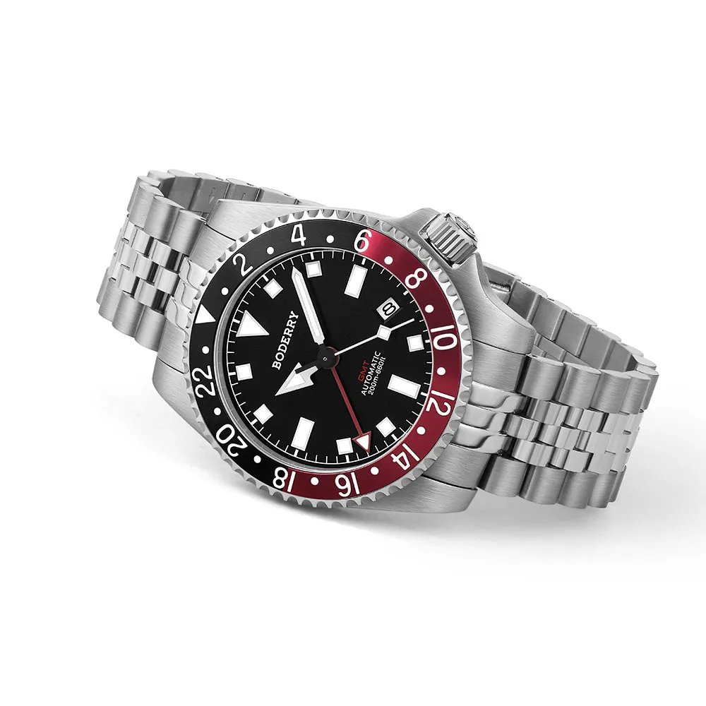 ADMIRAL GMT - 200M Waterproof Titanium Automatic Diver Watch | Black