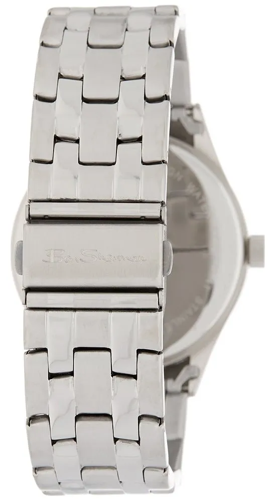 Ben Sherman Stainless Steel Bracelet Mens Watch Gray Dial Silver Hands Calendar Quartz BS103