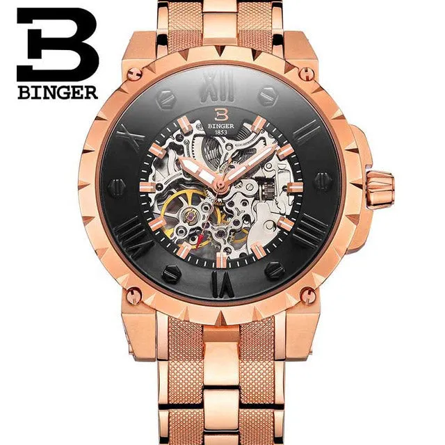 Binger Swiss Skeleton Robust Mechanical Watch B 5032