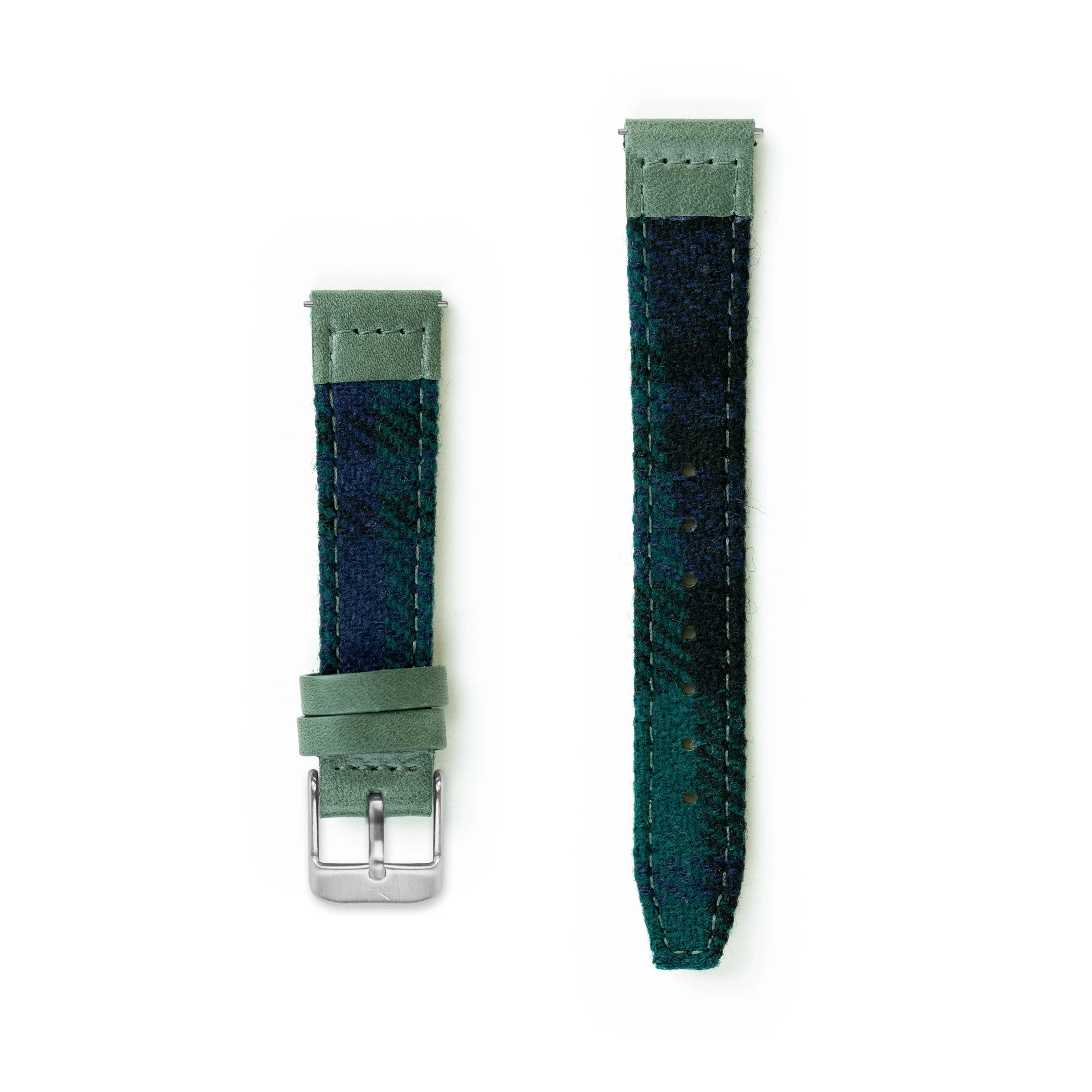 Black Watch Tartan Lambswool Watch Strap - 16mm Width