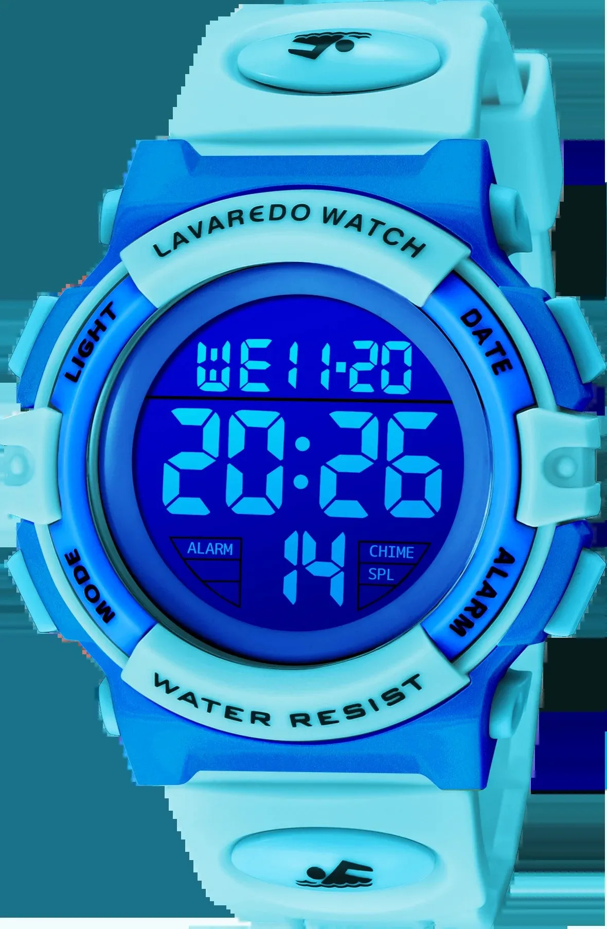 Boy's Digital Sport Outdoor Waterproof LED Wrist Watch with Stopwatch