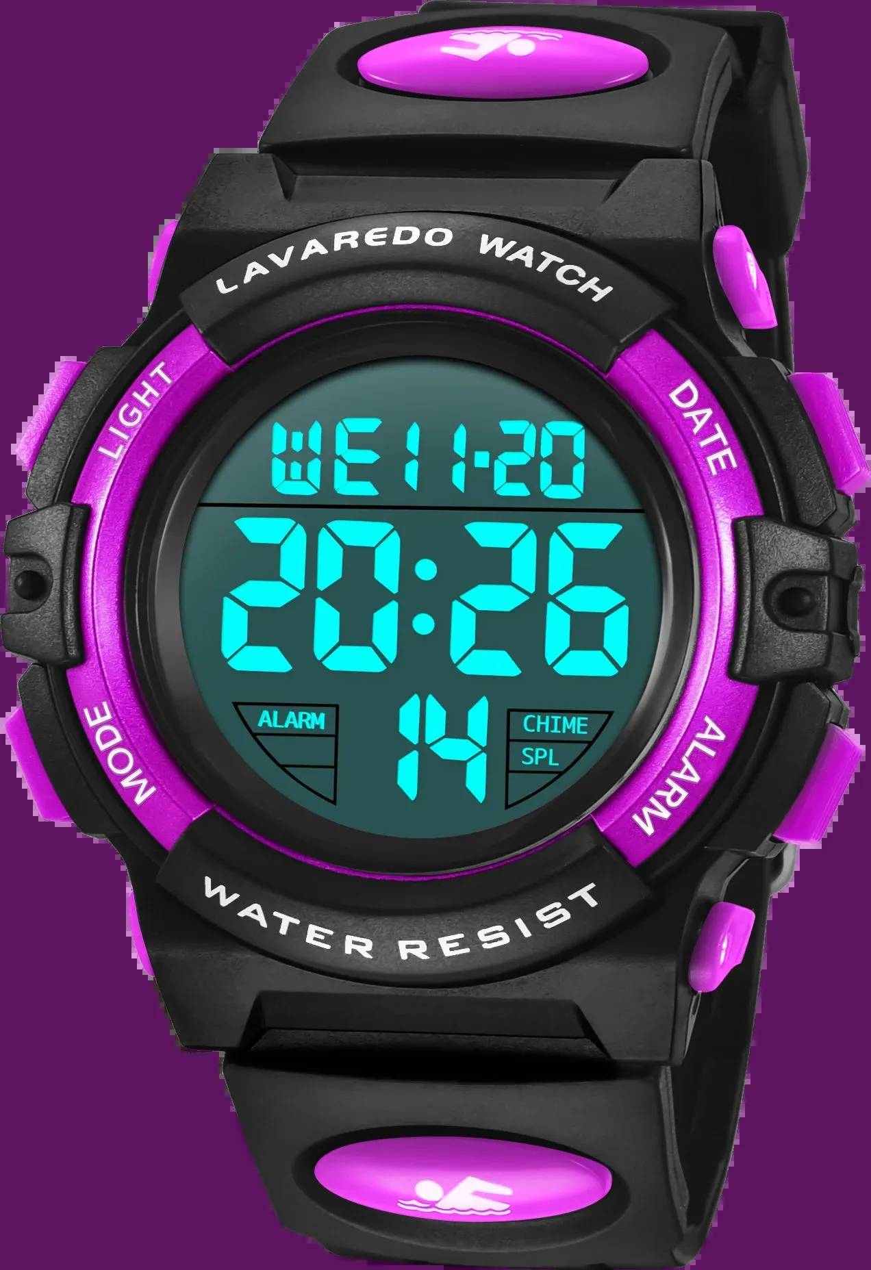 Boy's Digital Sport Outdoor Waterproof LED Wrist Watch with Stopwatch