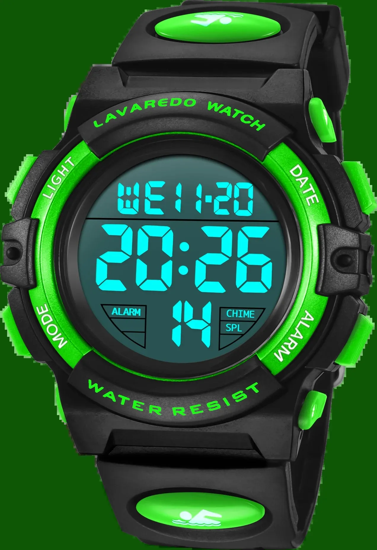 Boy's Digital Sport Outdoor Waterproof LED Wrist Watch with Stopwatch