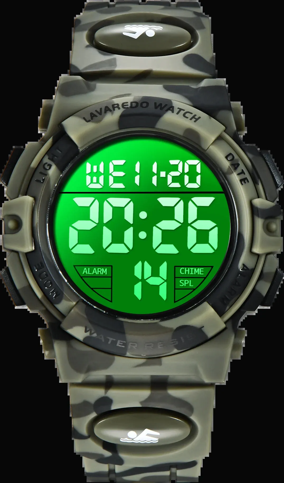 Boy's Digital Sport Outdoor Waterproof LED Wrist Watch with Stopwatch