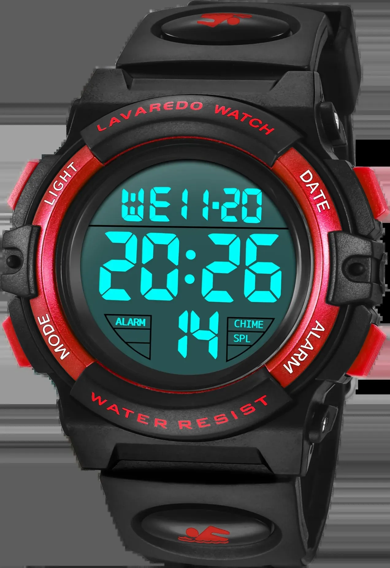 Boy's Digital Sport Outdoor Waterproof LED Wrist Watch with Stopwatch