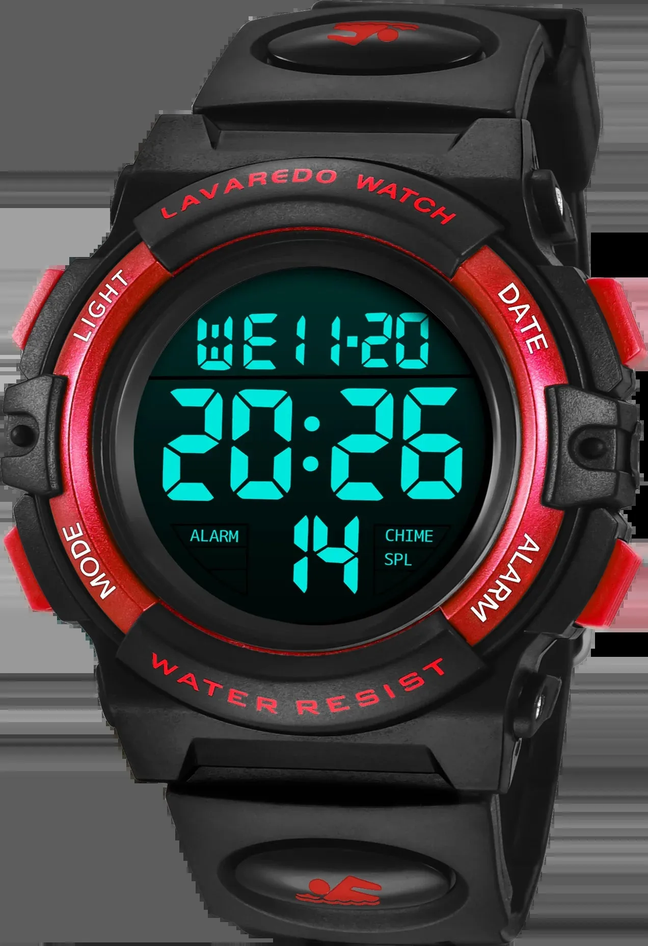 Boy's Digital Sport Outdoor Waterproof LED Wrist Watch with Stopwatch