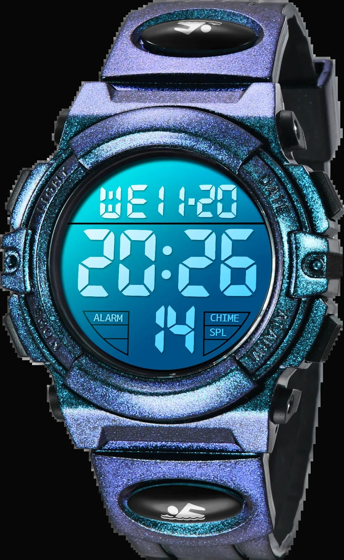 Boy's Digital Sport Outdoor Waterproof LED Wrist Watch with Stopwatch