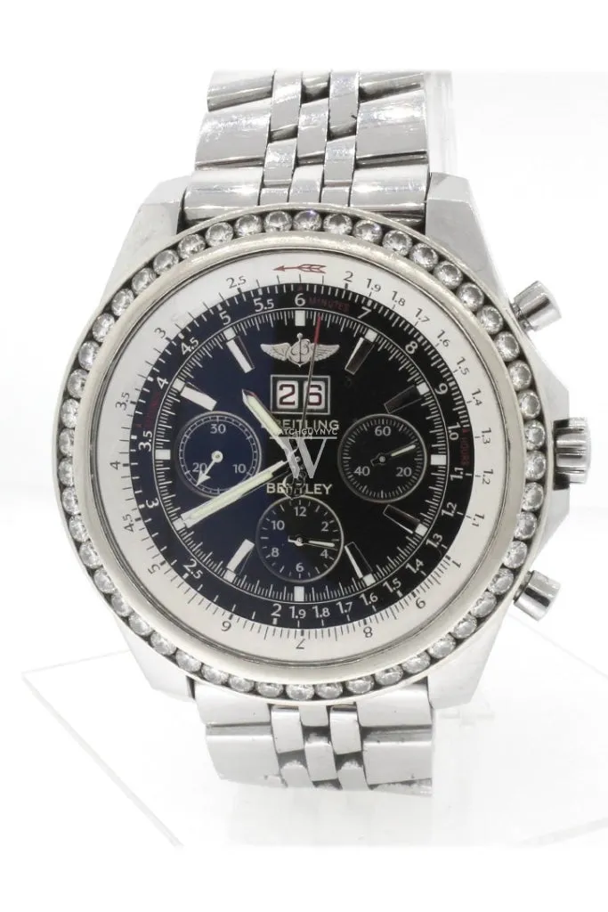 Breitling Custom Diamond Bezel Bentley 6.75 Men's Watch A4436212-B728SS