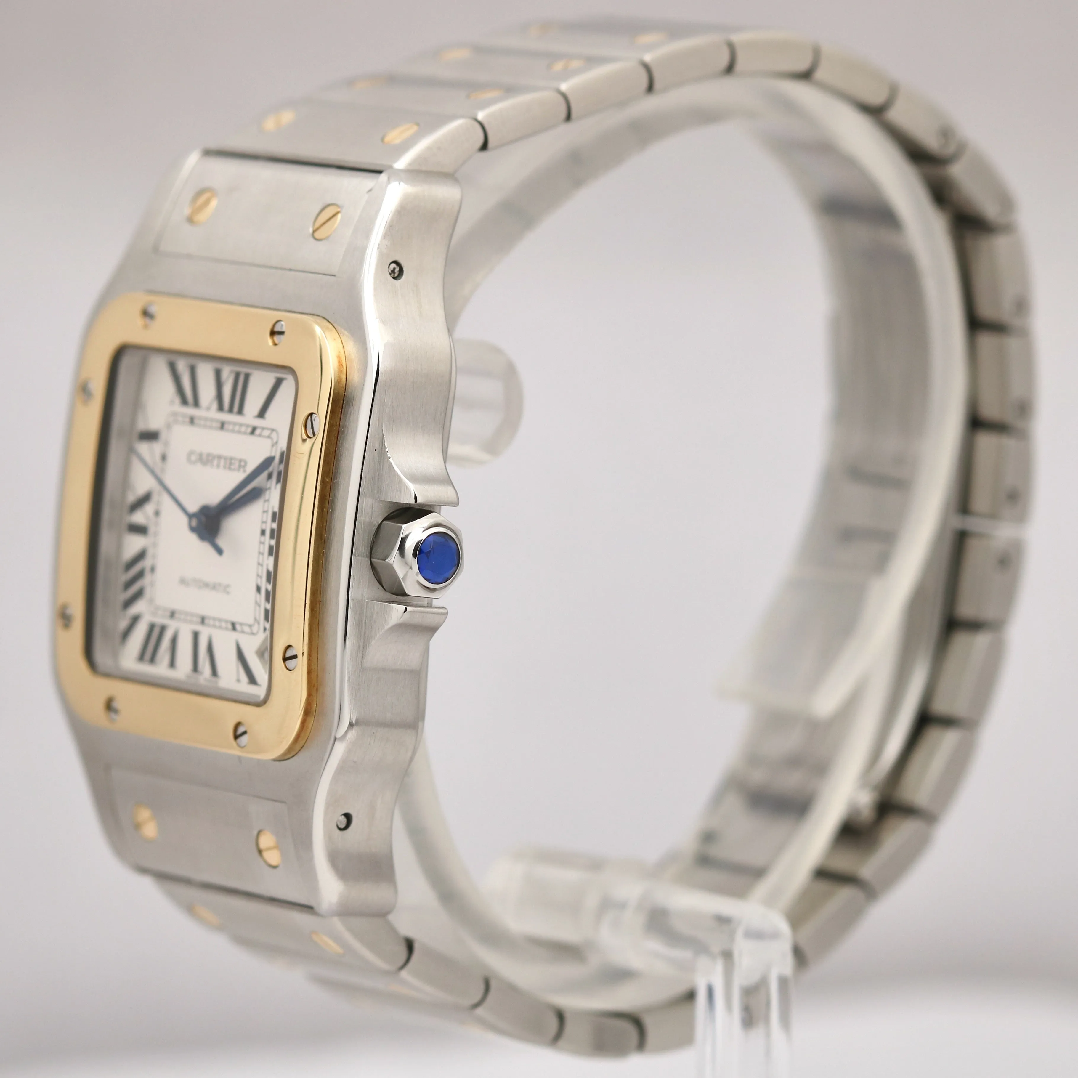 Cartier Santos Galbee 32mm Auto Two-Tone Stainless 18K White Roman 2823