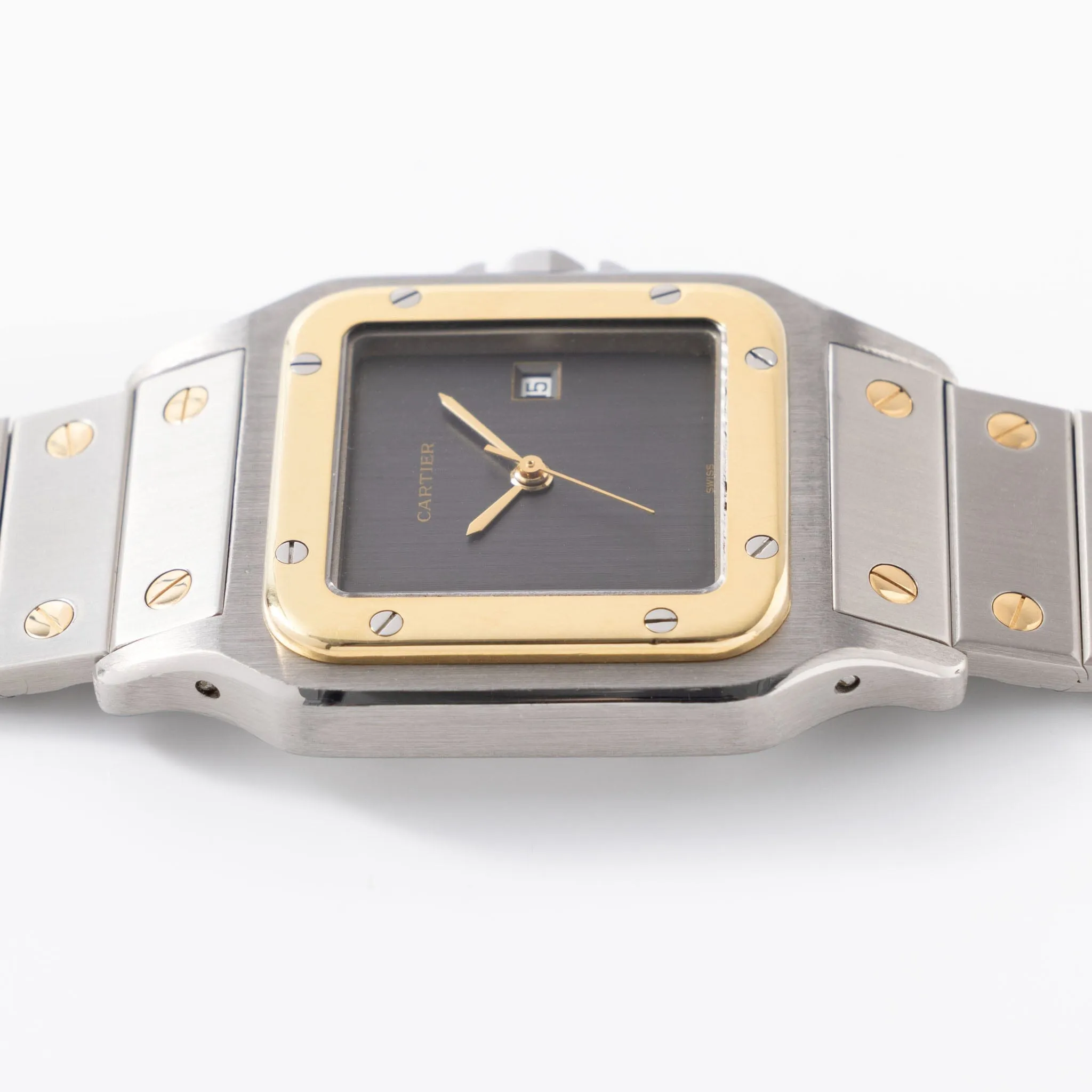 Cartier Santos Steel and Gold with Slate Grey Dial Ref 2961