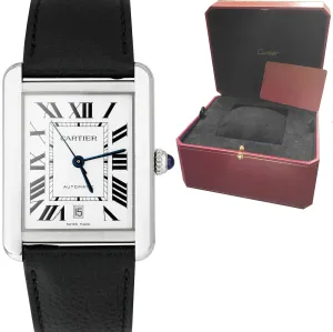 Cartier Tank Solo XL Stainless Steel Roman Automatic Date Watch 3800 / WSTA0029