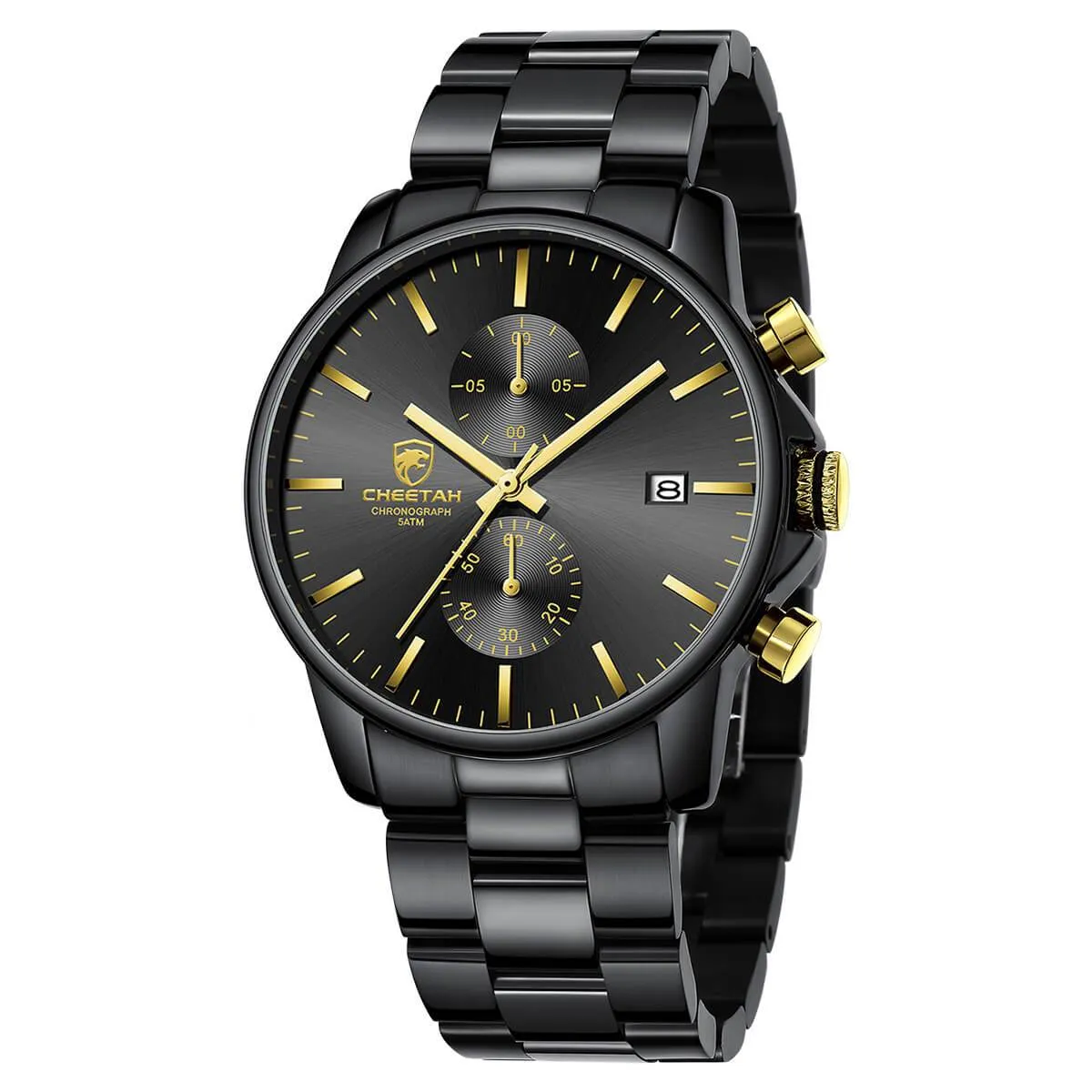 CHEETAH CH1604 ARISTO S10- Gold Hands Black Chronograph Watch for Men