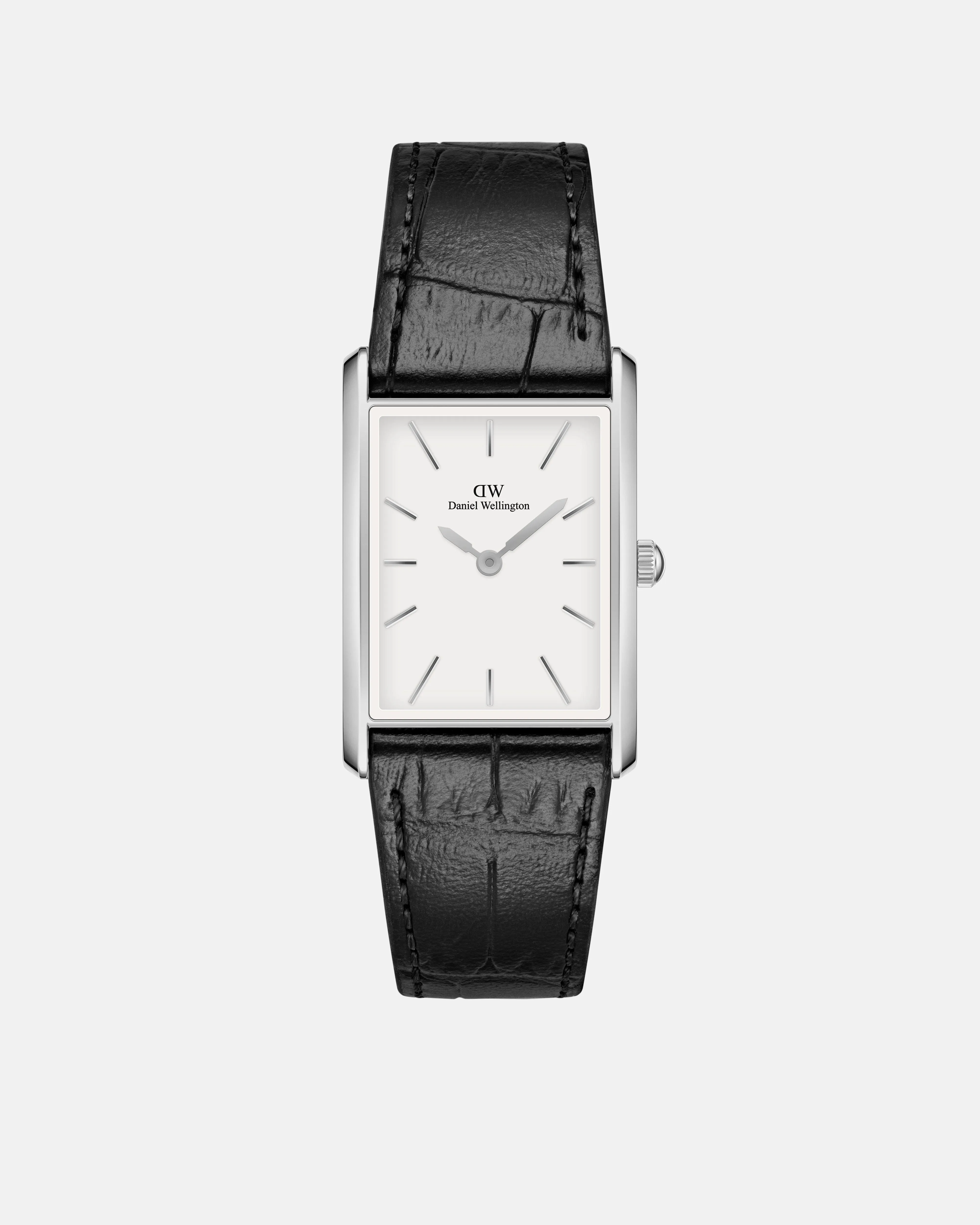 Daniel Wellington Bound 35x24 Black Croc Leather S White Watch