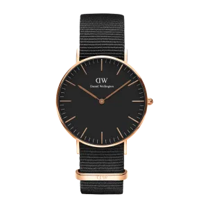 Daniel Wellington Classic 40 Cornwall Rose Gold & Black Watch