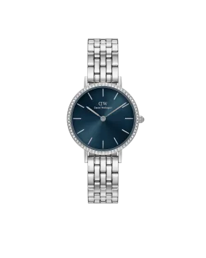 Daniel Wellington Petite 28 Bezel 5-Link Arctic Sunray Silver Watch