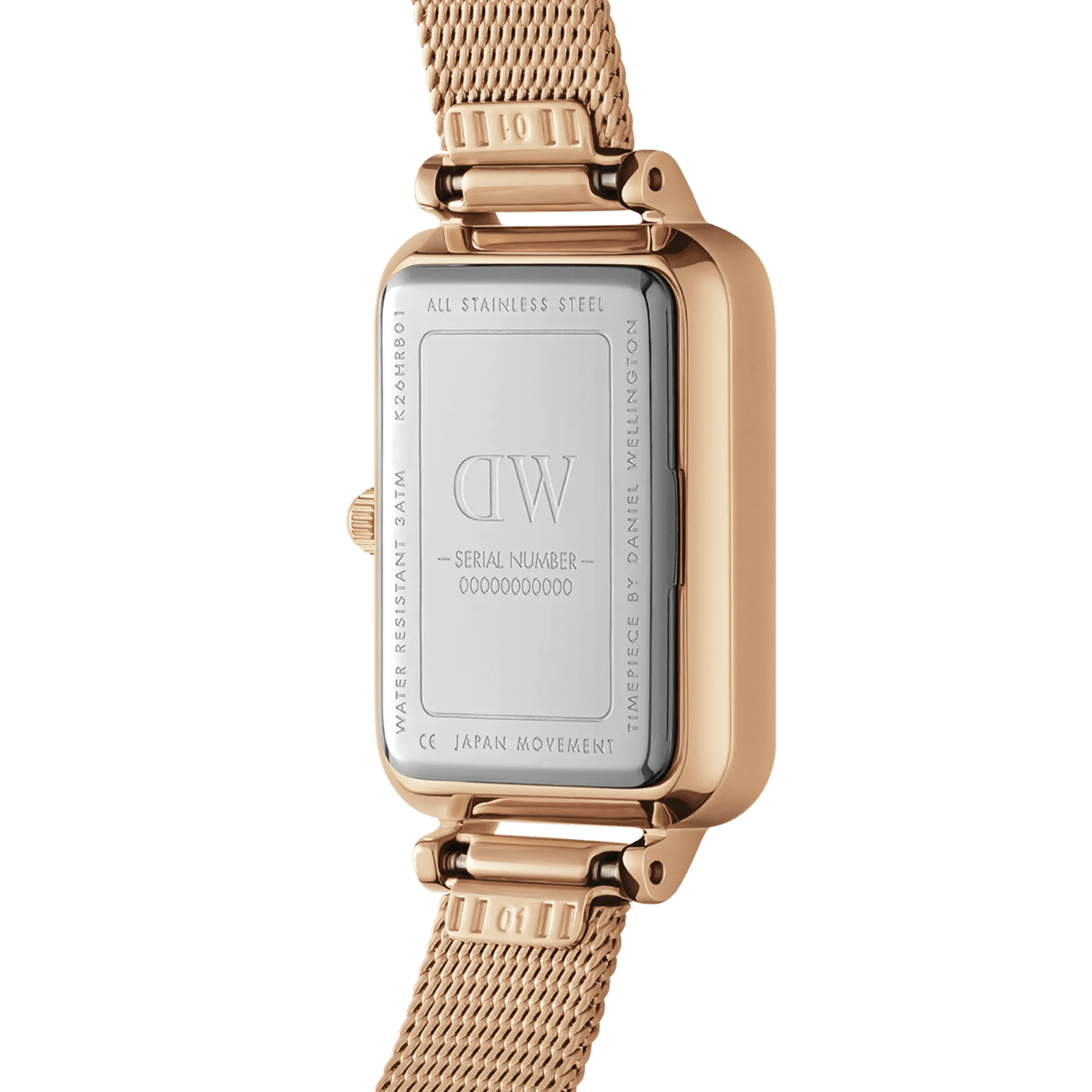 Daniel Wellington Quadro 20X26 Pressed Melrose Rose Gold & Black Watch