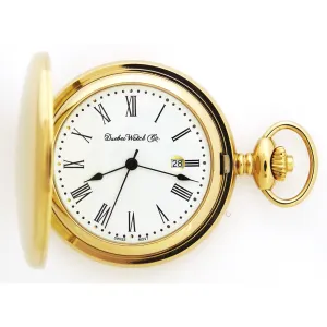 Dueber 412-210 Pocket Watch with Swiss Made Movement, Gold Plated Steel Case