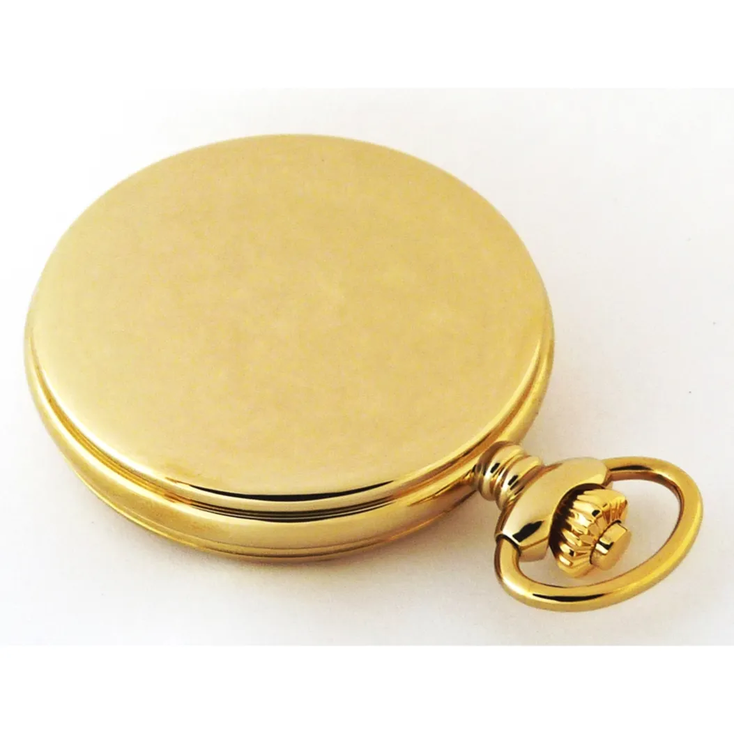 Dueber 412-210 Pocket Watch with Swiss Made Movement, Gold Plated Steel Case