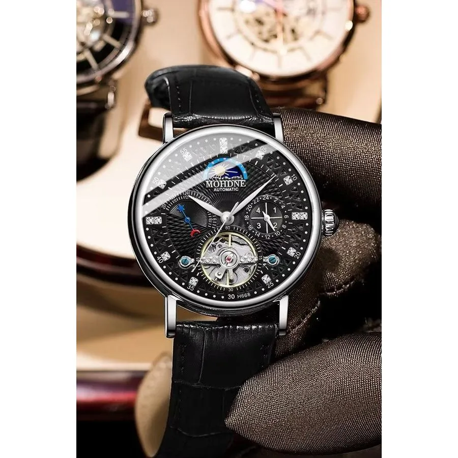 Elegant Leather Quartz Round Watch