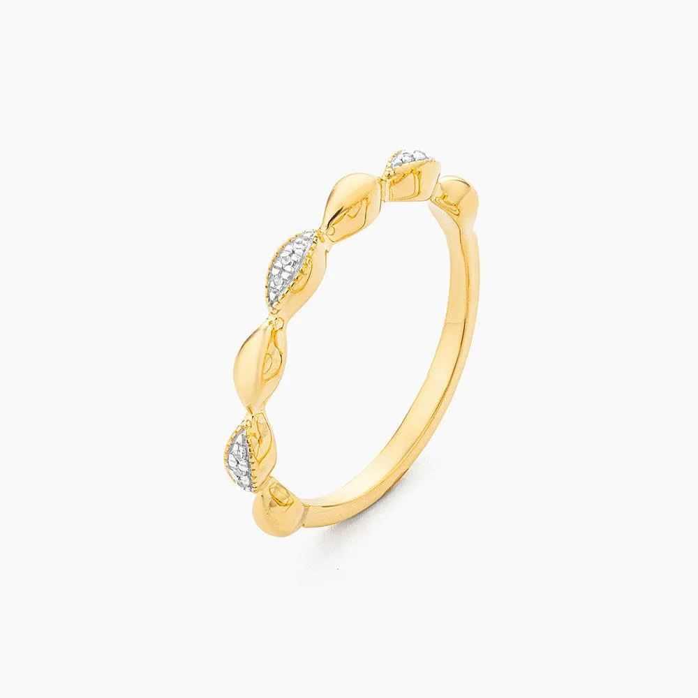 Ella Stein Oval Triple Stackable Ring Set in Gold - Size 7