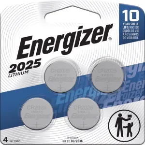 Energizer Lithium CR2025 3 V 0.2 mAh Button Cell Battery 2025BP-4 4 pk