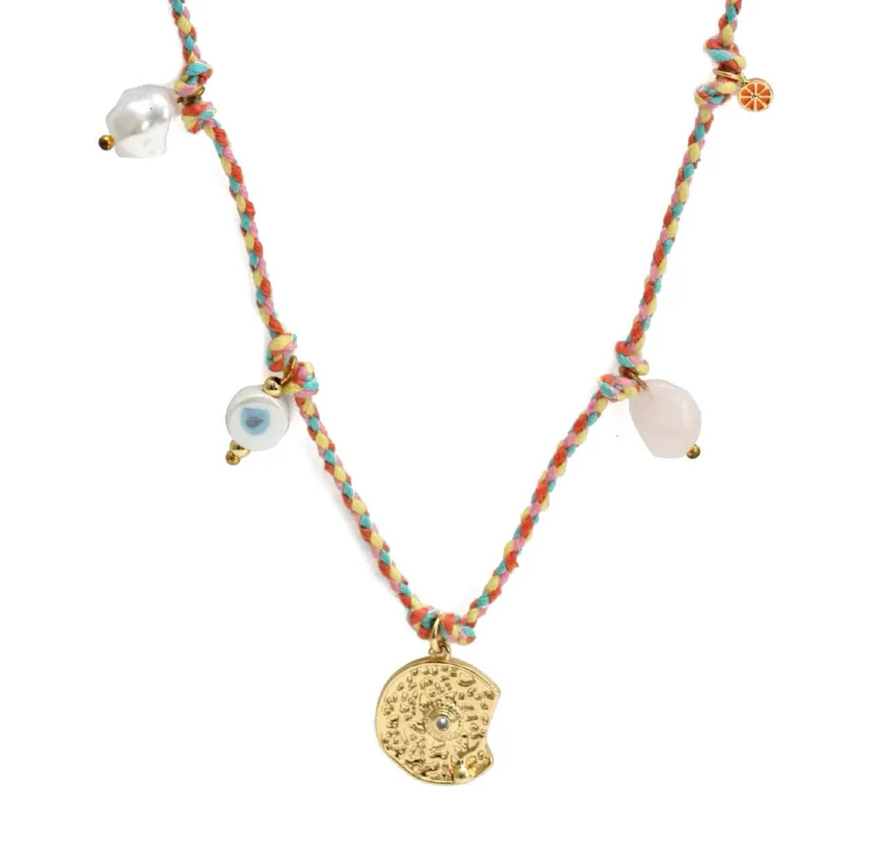 Evil Eye Handmade Colourful Braided Charm Tassel Necklace