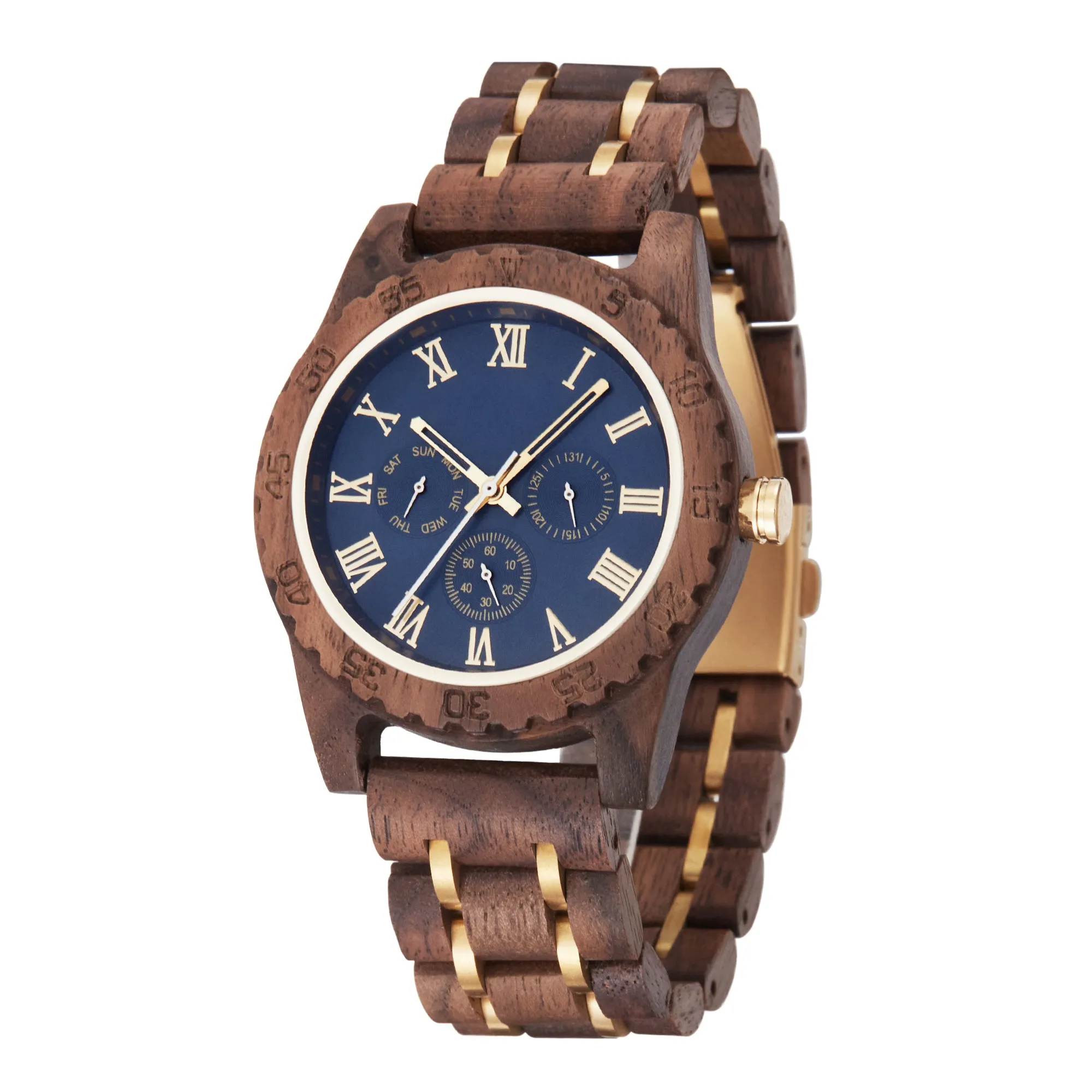 Expedition - Blue Face Walnut Chronograph