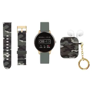 Female Adult Smart Watch W/ Extra Strap & Earbud Set, Green Camo