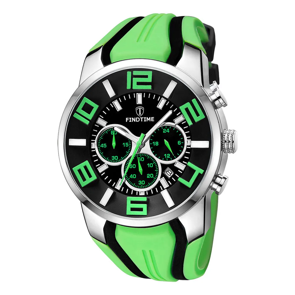 Findtime Men's Chronograph Watch with Luminous Unique Design Sport Watches Waterpoof Quartz Stopwatch