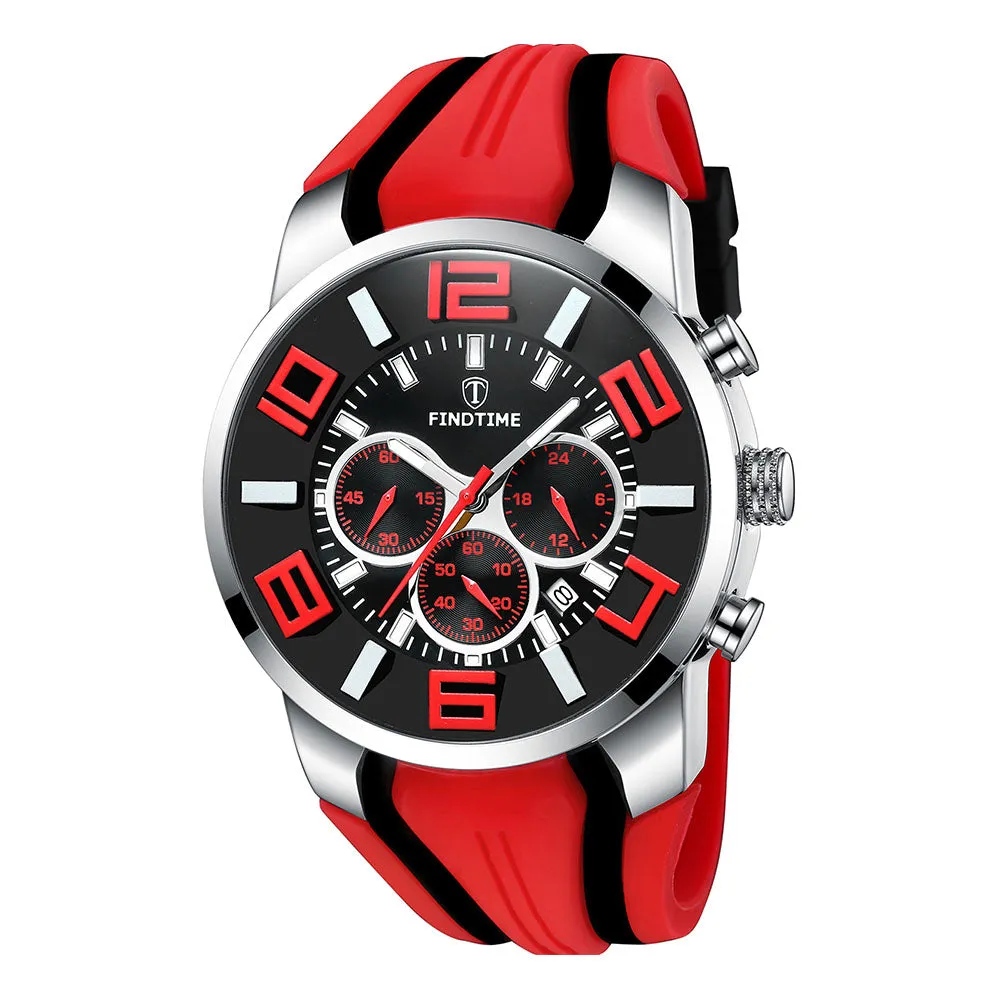 Findtime Men's Chronograph Watch with Luminous Unique Design Sport Watches Waterpoof Quartz Stopwatch