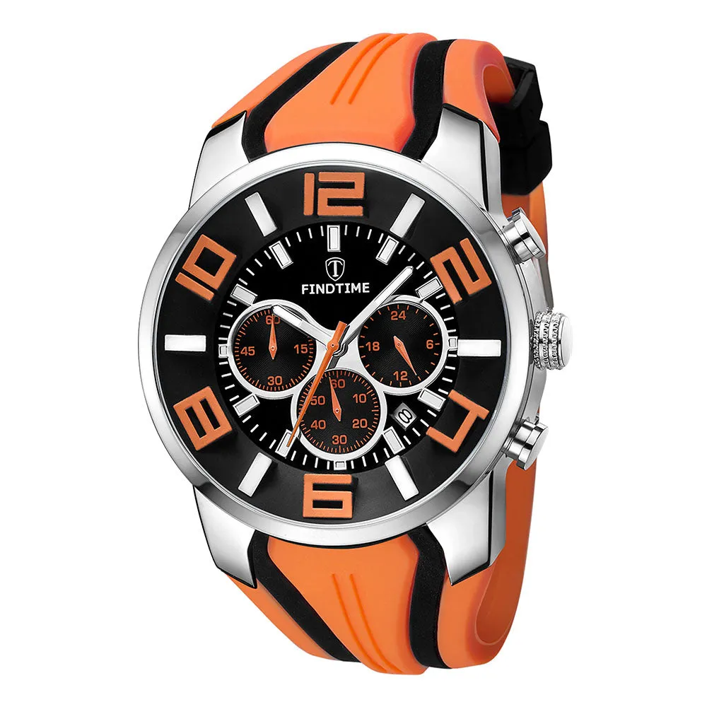 Findtime Men's Chronograph Watch with Luminous Unique Design Sport Watches Waterpoof Quartz Stopwatch