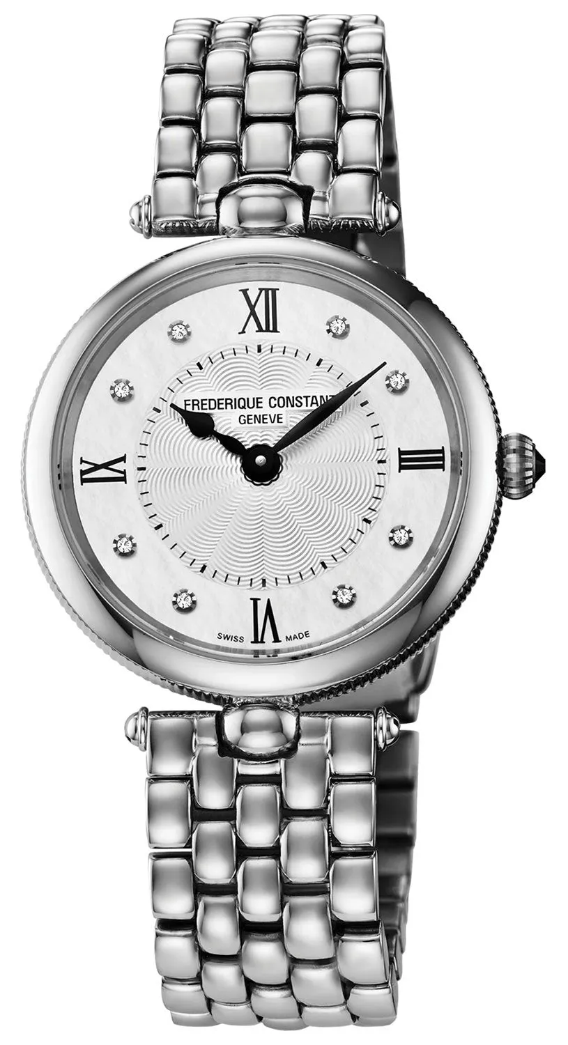 Frederique Constant Classics Art Deco Stainless Steel Mother-of-Pearl Dial Diamonds Quartz Womens Watch FC-200MPWD2AR6B