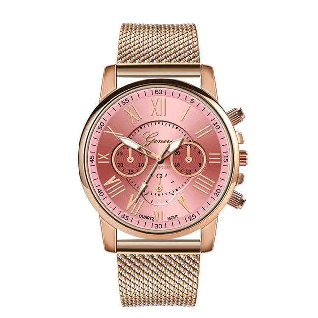 Hot Selling GENEVA Women's Casual Silicone Strap Quartz Watch Top Brand Girls Bracelet Clock WristWatch Women Relogio Feminino F