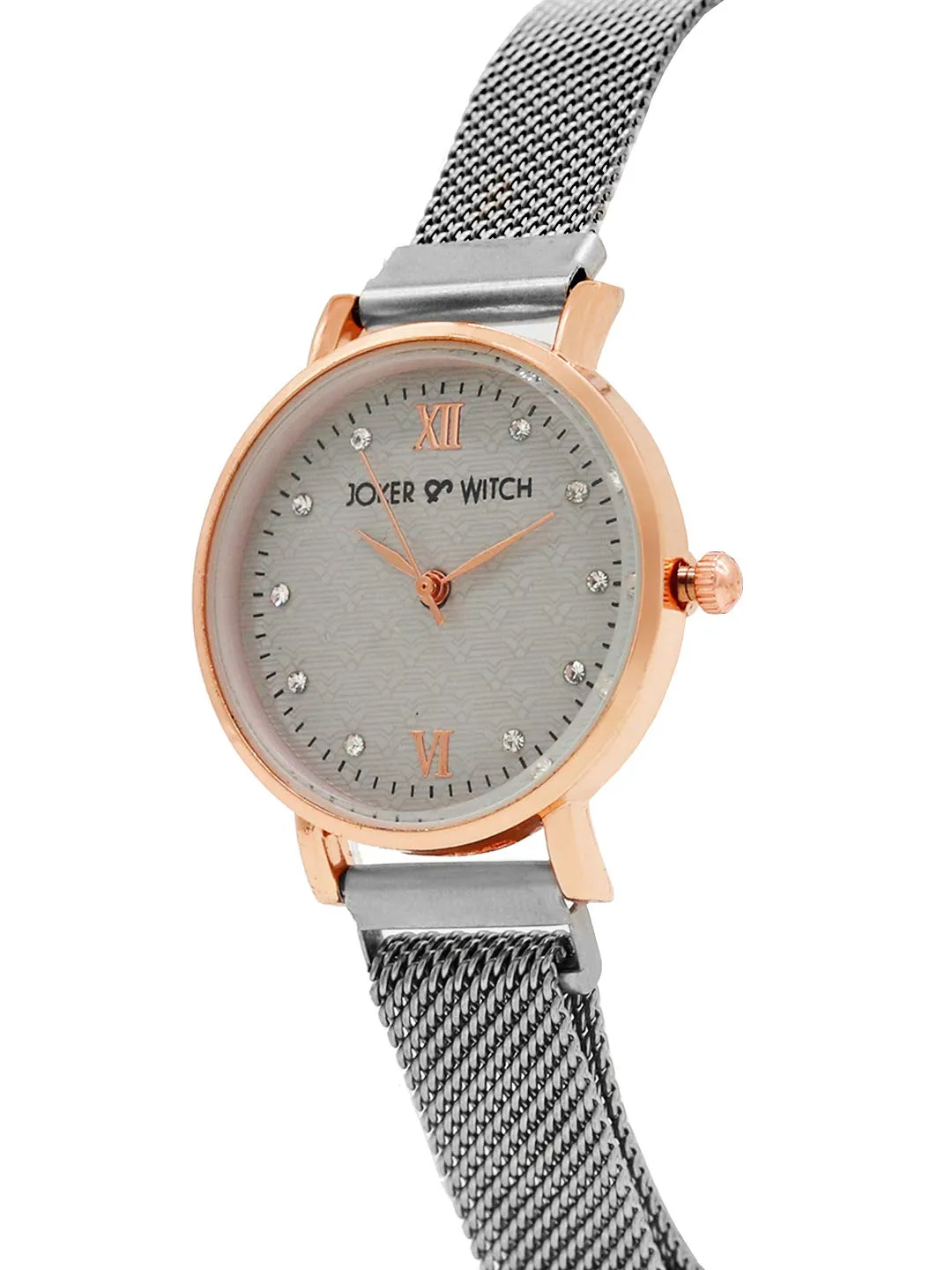 Joker & Witch Lexi Grey Mesh Strap Magnetic Watch for Women