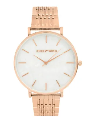 Joker & Witch Signature White Dial Rosegold Watch for Women