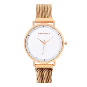 Joker and Witch Lexi White Dial Rosegold Magnetic Watch for Women