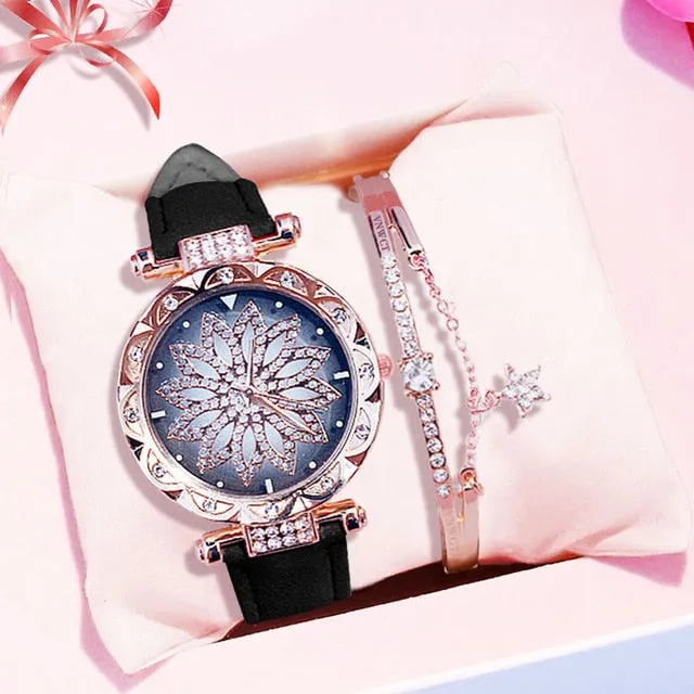 Luxury Women Watches Bracelet set