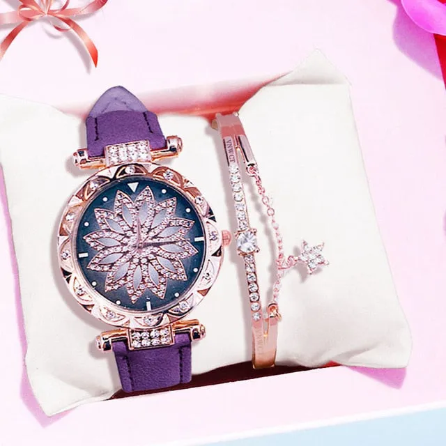 Luxury Women Watches Bracelet set