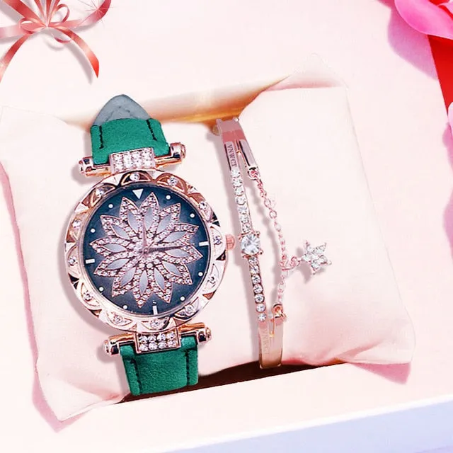 Luxury Women Watches Bracelet set