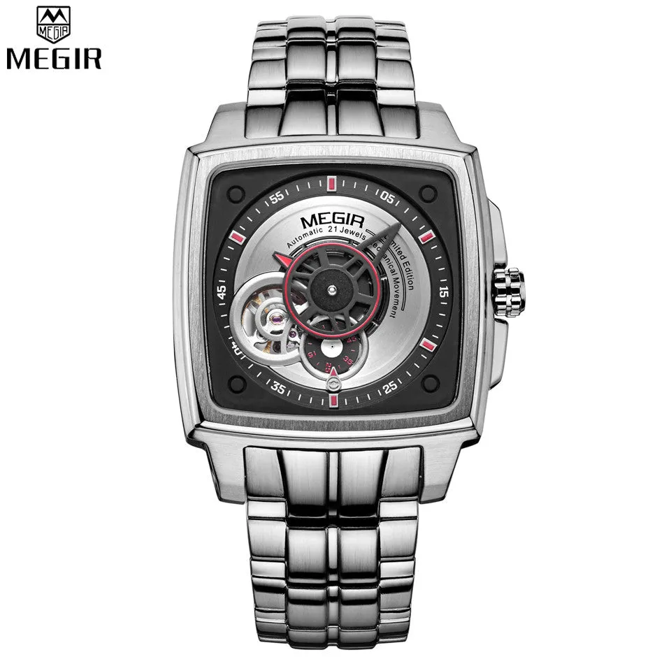 MEGIR Male Steel Automatic Mechanical Watches Men's Luxury Watches For Men Watch reloj hombre Sports Watches reloj mujer