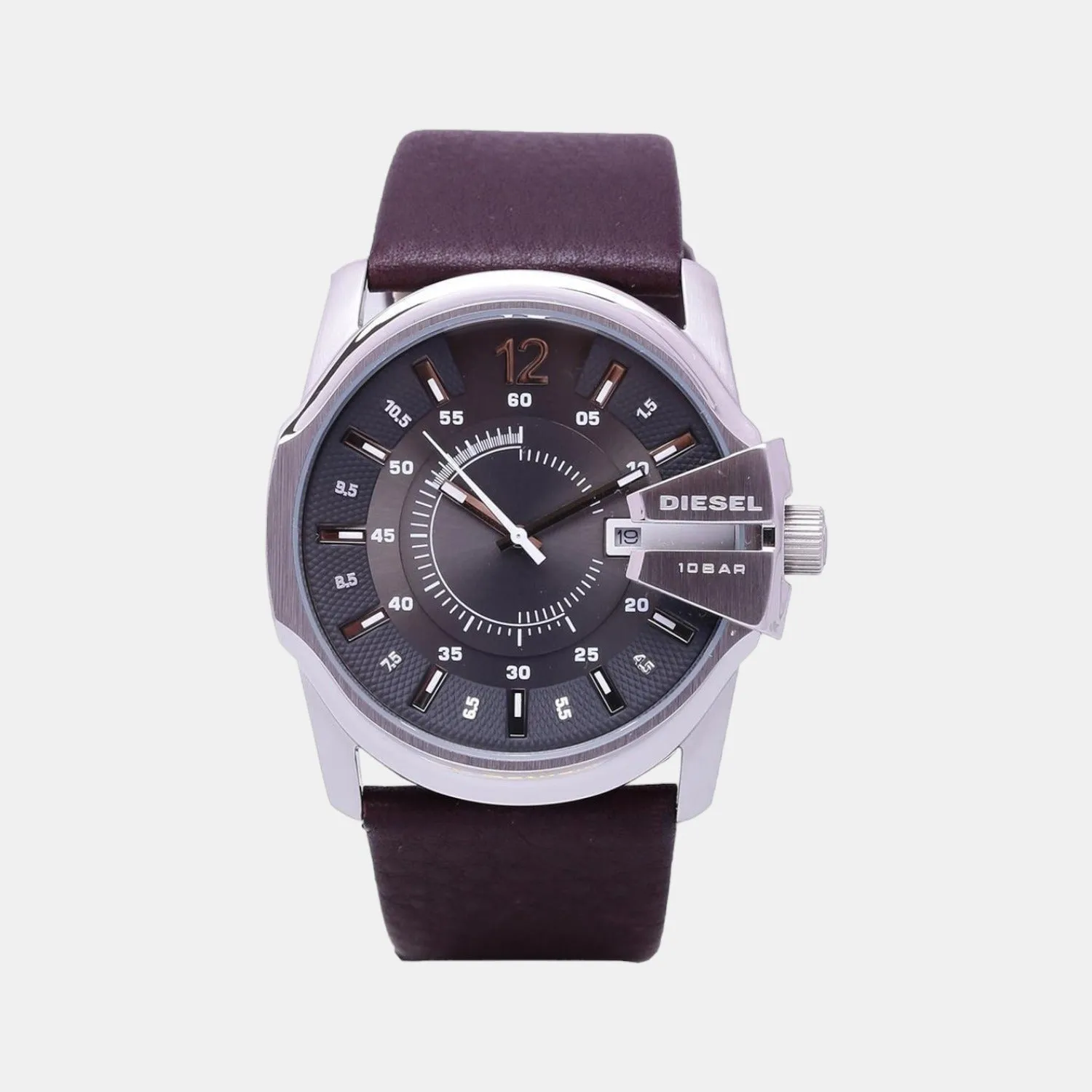 Men's Black Analog Leather Watch DZ1206