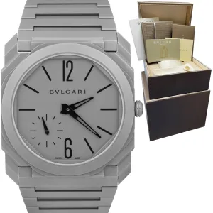 MINT BVLGARI Bulgari Octo Finissimo Titanium 40mm 102713 Automatic Watch PAPERS