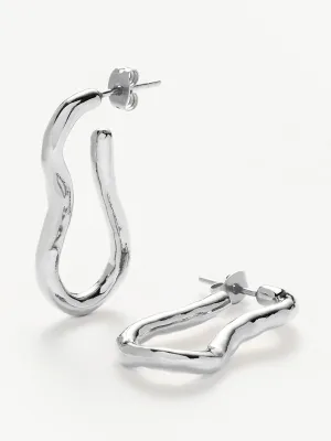 Molten ovate hoop earrings