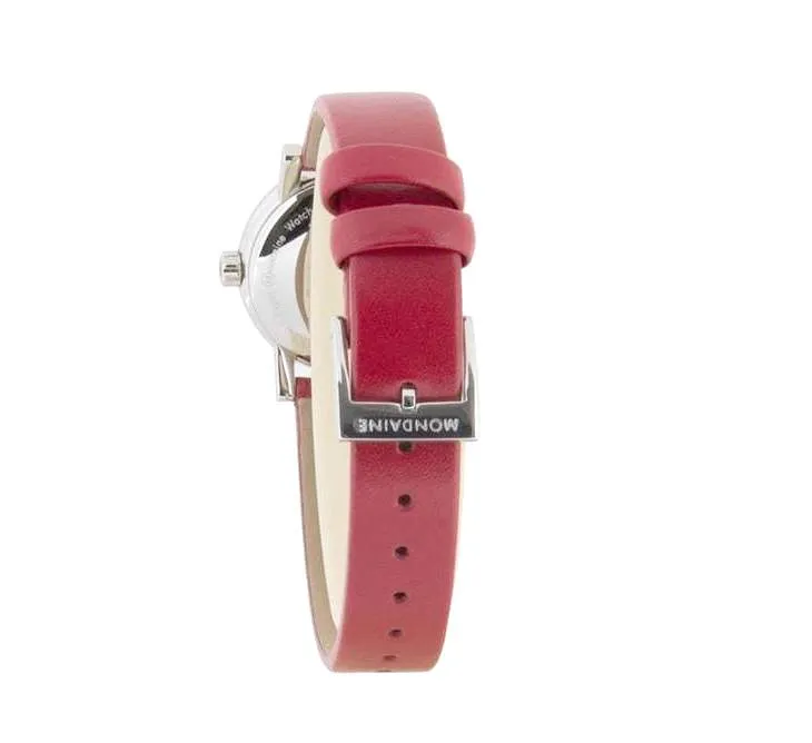 Mondaine Evo2 Leather Strap 26mm Red