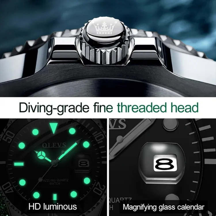 OLEVS 5885 Men Fashion Waterproof Luminous Quartz Watch(Green)