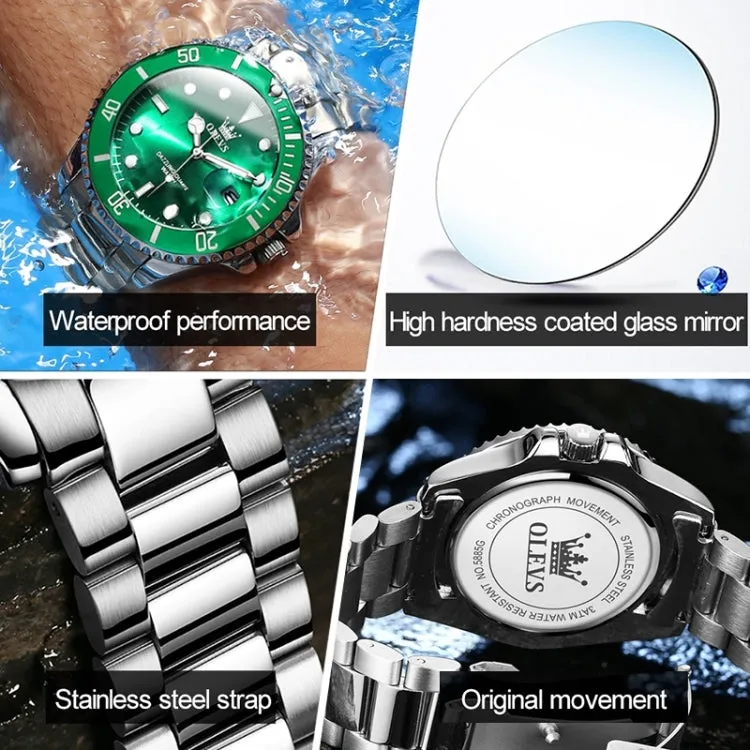 OLEVS 5885 Men Fashion Waterproof Luminous Quartz Watch(Green)