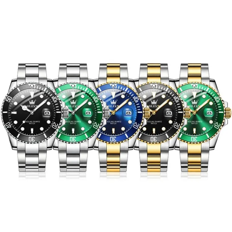 OLEVS 5885 Men Fashion Waterproof Luminous Quartz Watch(Green)