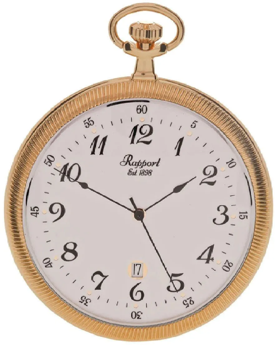 RAP Pocket Watch Slim Open Face Gold