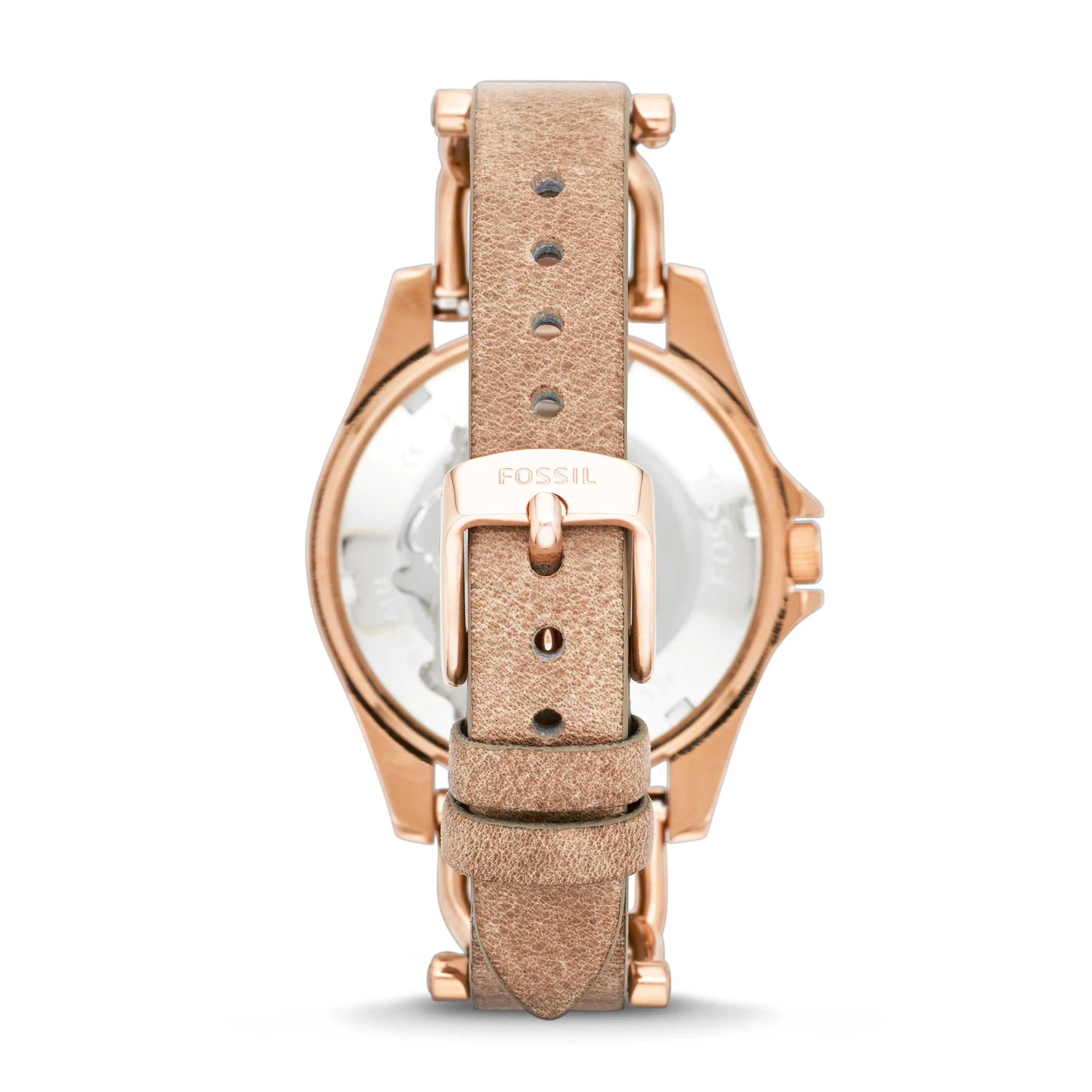 Riley Multifunction Rose-Tone & Sand Leather Watch